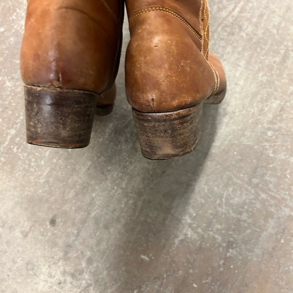 Vintage 70s campus Brown Leather Women's Boots - Picture 4 of 12